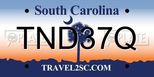 TND37Q South Carolina License Plate