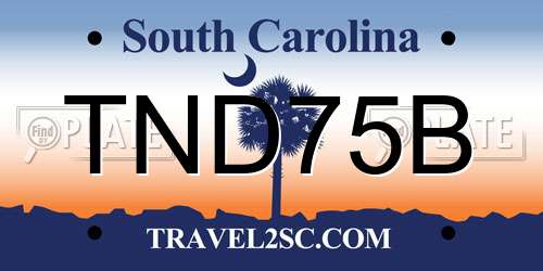 TND75B South Carolina License Plate
