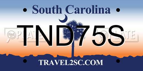 TND75S South Carolina License Plate