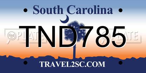 TND785 South Carolina License Plate