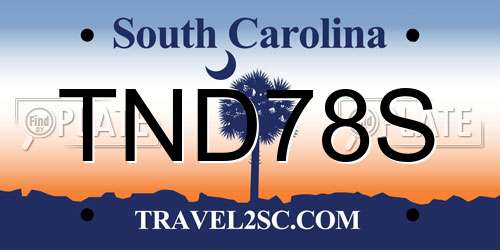 TND78S South Carolina License Plate