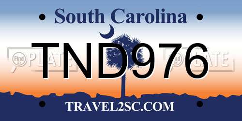 TND976 South Carolina License Plate