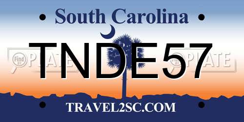 TNDE57 South Carolina License Plate