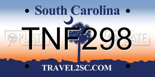 TNF298 South Carolina License Plate