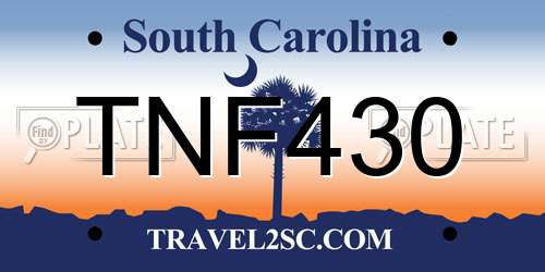 TNF430 South Carolina License Plate