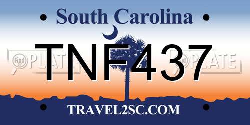 TNF437 South Carolina License Plate