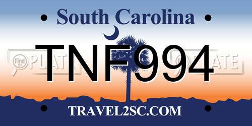 TNF994 South Carolina License Plate