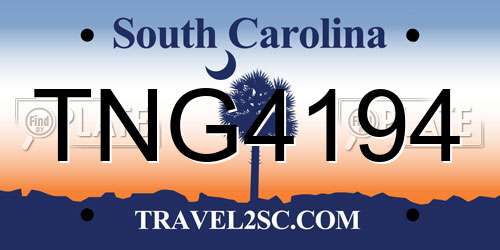 TNG4194 South Carolina License Plate