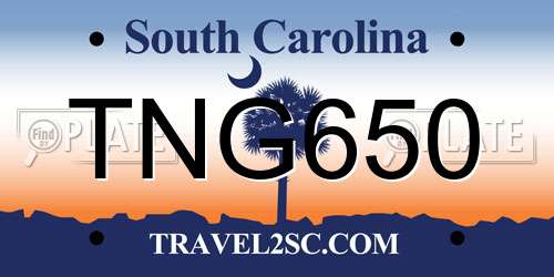 TNG650 South Carolina License Plate