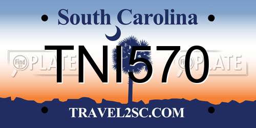 TNI570 South Carolina License Plate