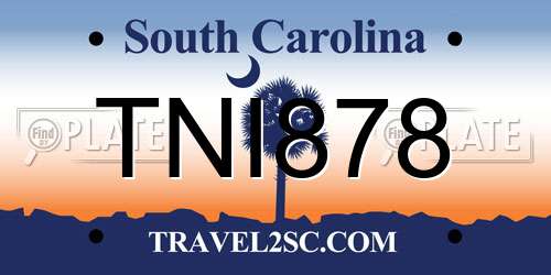 TNI878 South Carolina License Plate