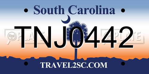 TNJ0442 South Carolina License Plate