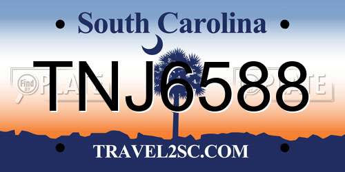TNJ6588 South Carolina License Plate