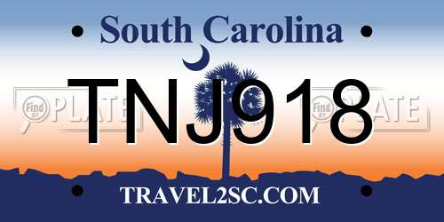 TNJ918 South Carolina License Plate