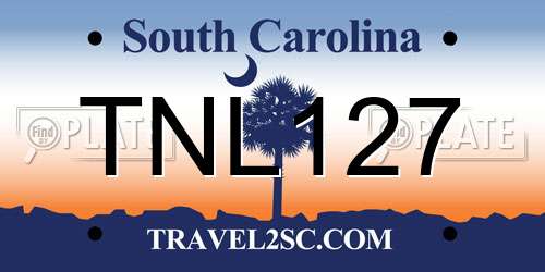TNL127 South Carolina License Plate