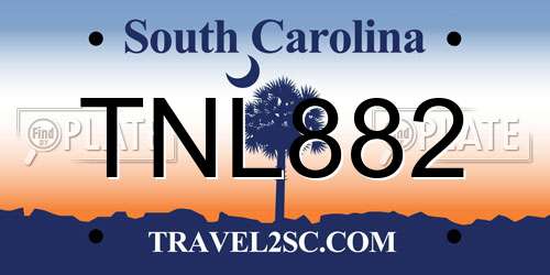 TNL882 South Carolina License Plate