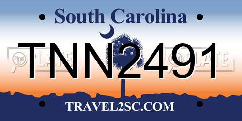TNN2491 South Carolina License Plate