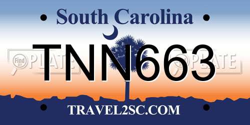 TNN663 South Carolina License Plate