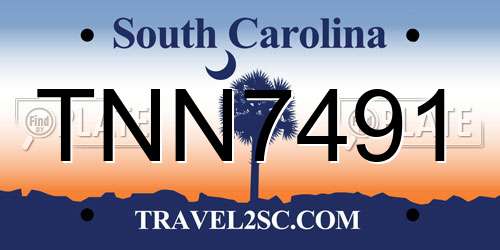 TNN7491 South Carolina License Plate