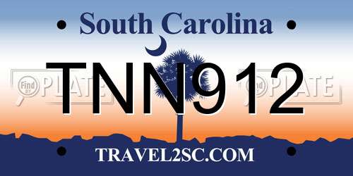 TNN912 South Carolina License Plate