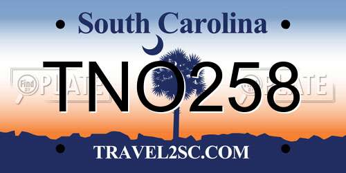 TNO258 South Carolina License Plate