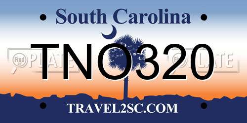 TNO320 South Carolina License Plate
