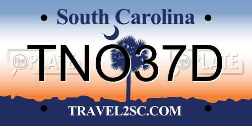 TNO37D South Carolina License Plate