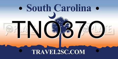 TNO37O South Carolina License Plate