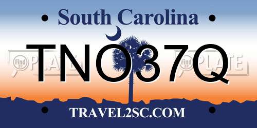 TNO37Q South Carolina License Plate