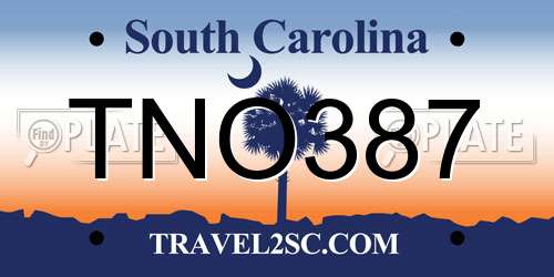 TNO387 South Carolina License Plate