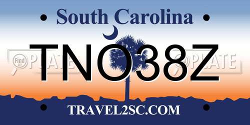 TNO38Z South Carolina License Plate