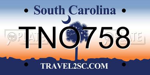 TNO758 South Carolina License Plate
