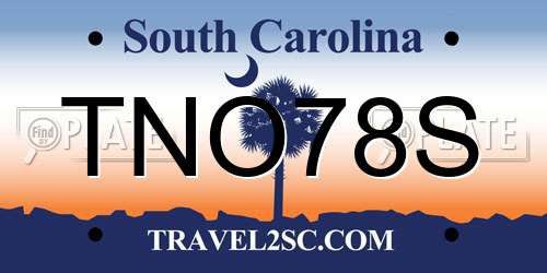 TNO78S South Carolina License Plate