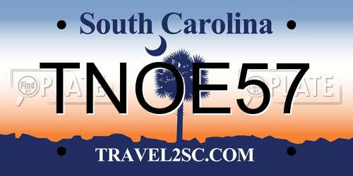 TNOE57 South Carolina License Plate