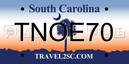 TNOE70 South Carolina License Plate