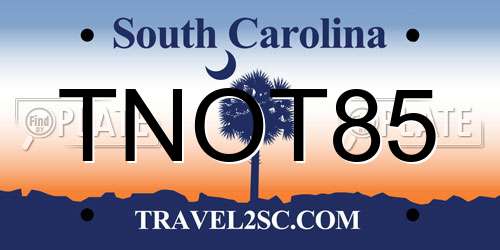 TNOT85 South Carolina License Plate