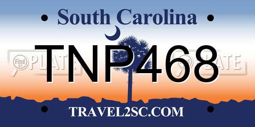 TNP468 South Carolina License Plate
