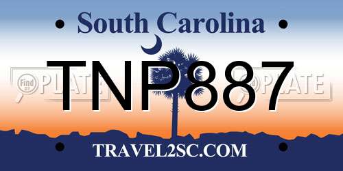 TNP887 South Carolina License Plate