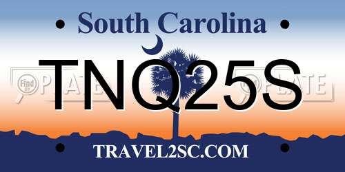 TNQ25S South Carolina License Plate