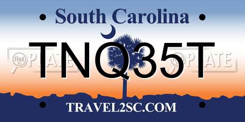 TNQ35T South Carolina License Plate