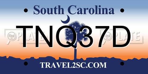 TNQ37D South Carolina License Plate