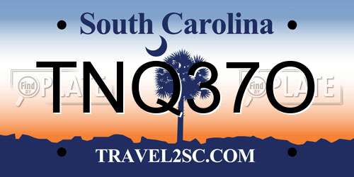 TNQ37O South Carolina License Plate