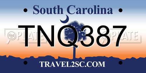 TNQ387 South Carolina License Plate