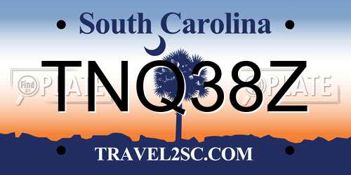 TNQ38Z South Carolina License Plate