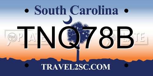 TNQ78B South Carolina License Plate