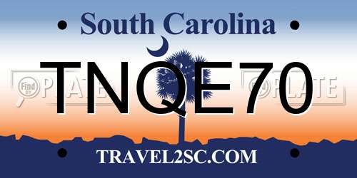 TNQE70 South Carolina License Plate