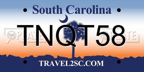 TNQT58 South Carolina License Plate