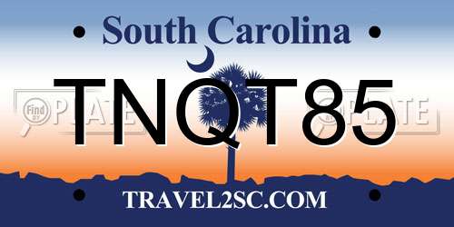 TNQT85 South Carolina License Plate