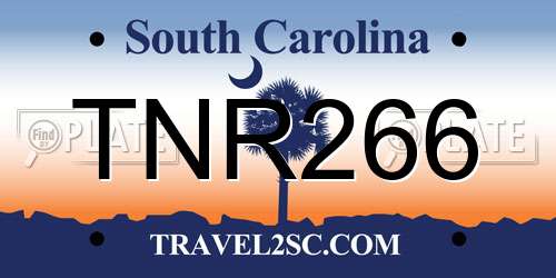 TNR266 South Carolina License Plate