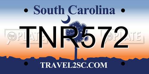 TNR572 South Carolina License Plate